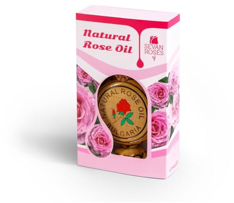 Seven Roses Rosenöl 1ml – 100% Reines Ätherisches Öl aus Rosa Damascena – Destilliert in Bulgarien – Für Parfüm, Kosmetik, Aromatherapie & Massage