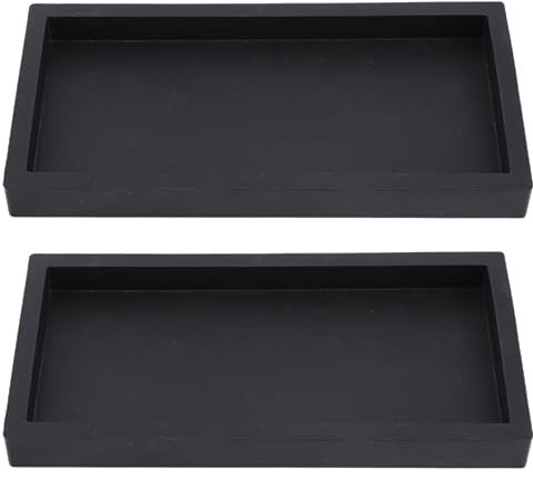 Badezimmertablett 2pcs Silikon -Waschtisch 7, 8 x 4 Zoll Shatterproof -Seife und Schwammhalter Küchenspüle Organizer für Peeling, Lotionflaschen, Schmuck, Keys Schwarz