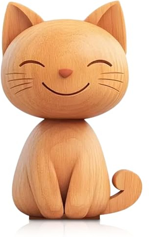 Aurelx Katzen Deko Ornamente, 2D Flache Holz Deko, Kleine Holzfiguren für Bücherregal, Schreibtisch, Schlafzimmer & Badezimmer, Einzigartiges Geschenk für Katzenliebhaber