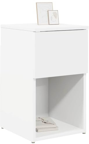 vidaXL Bettschrank 2 pcs Weiß 29 x 31,5 x 49 cm Holzwerkstoff, Schlafzimmermöbel, Moderne Stauraum-Lösung, minimalistischer Schrank, schicker Nachttisch, Holz-Tisch und praktische Deko