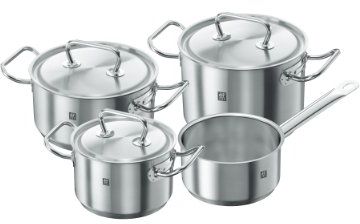 ZWILLING Twin Classic Kochtopf-Set, 4-teilig, 3 Deckel, Induktionsgeeignet, Edelstahl, 4 Tlg.