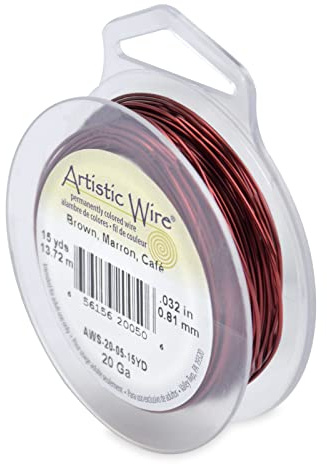 Artistic Wire, Kupferdraht, anlaufgeschützt, farbig, 20 Gauge, Braun, 15 m