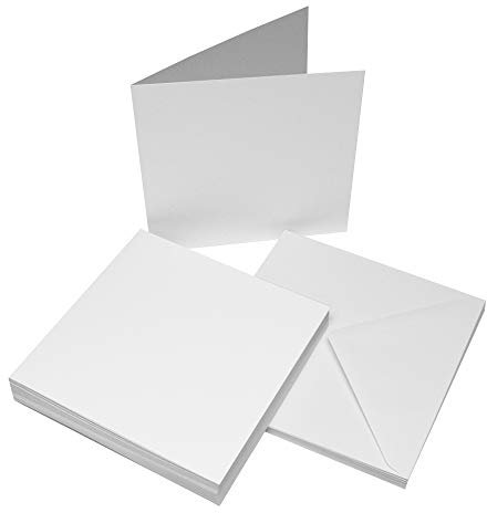 Craft UK 863 8 x 8 inch Card and Envelope pack of 25 - White,20.8 x 20.8 x 20.8 cm