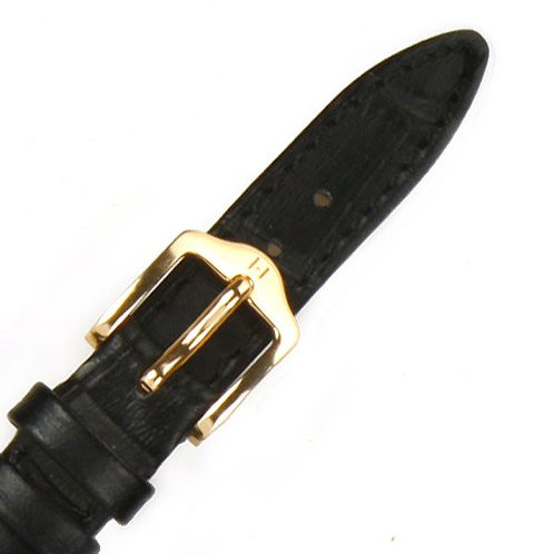 Hirsch Leder Uhren Armband Schwarz Dornschließe 10202850-GM 12 mm