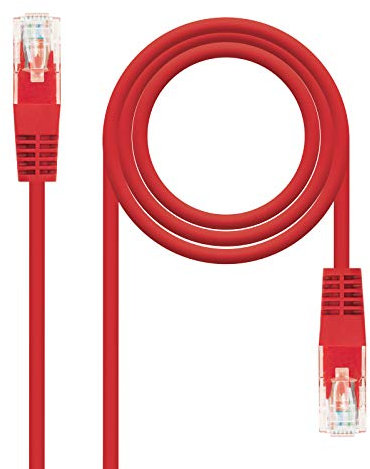 NanoCable 10.20.0401-R - Câble Ethernet RJ45 Cat.6 UTP AWG24, Rouge, 1mts