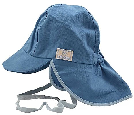 PICKAPOOH Baby/Kinder Sonnenhut/Sonnenmütze Tom mit UV-Schutz aus Reiner Bio-Baumwolle, Jeans Gr. 48
