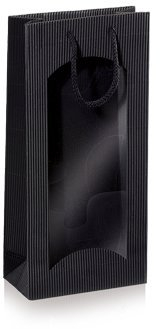 10 x Tragetasche, Weinverpackung, Flaschenverpackung - Focus schwarz, 2 Flaschen