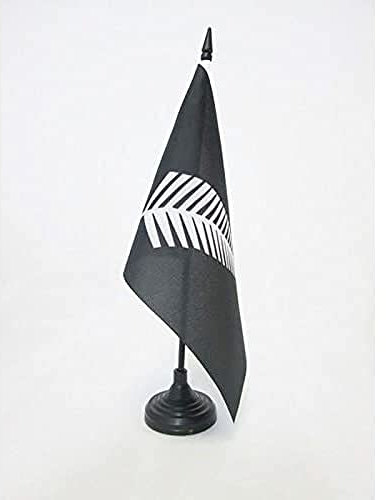 AZ FLAG - Tischflagge Neuseeland All Black - 21x14 cm - Neuseeländische Tischfahne 14 x 21 Cm - Flaggen