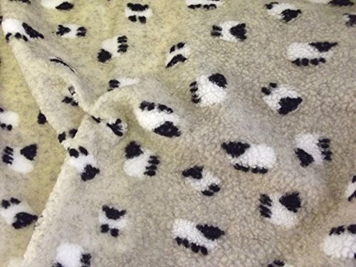 CRS Fur Fabrics Kunstpelz Sherpa Fleece Stoff Kaschmir Creme Schaf - Kaschmir Creme Schaf, 1Mtr - 150cm x 100cm