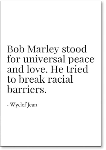 Bob Marley steht für universelle Ruhe und Liebe. Kühlschrankmagnet Wyclef Jean Zitate, weiß