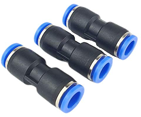 3 Stück gerade Pneumatik Steckverbinder - Steckanschluss für Luft & Wasser - Schnellsteckverbinder - Push In Fitting (4mm)