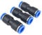 3 Stück gerade Pneumatik Steckverbinder - Steckanschluss für Luft & Wasser - Schnellsteckverbinder - Push In Fitting (4mm)