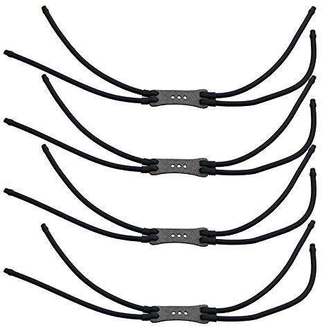 Mangobuy 4 bandes Super durable en caoutchouc Noir Bande élastique Bungee pour lance-pierre catapulte de chasse extérieur de remplacement 10-pack