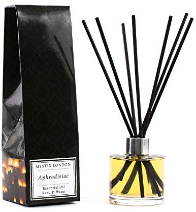 Mystix London Essential Oil Reed Diffuser | Aphrodisiac Blend | Spicy, Woody Scent with Floral Notes | Romantic Aromatherapy | Safe & Long-Lasting | 100ml Bottle