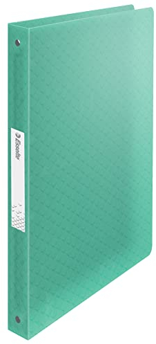 Esselte Raccoglitore a 4 Anelli con Copertina Morbida, Capacità di 140 Fogli in Formato A4, Utilizzabile a Casa e in Ufficio, Gamma Colour'Breeze, Motivo in Rilievo, Dorso da 25 mm - Verde