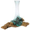 Wogeka - Deko Wurzelholz Glasvase - 30-35 cm Teak Wurzel Holz Teakholz Bali Glas Vase M