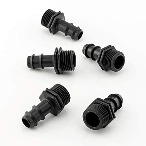 LST 5x Steckverbinder gerade gerippt 16x1/2 Reduzierung Bewässerungssystem PE-Rohr