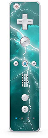 Skins4u Aufkleber Design Schutzfolie Vinyl Skin kompatibel mit Nintendo Wii Remote Controller Apocalypse Türkis