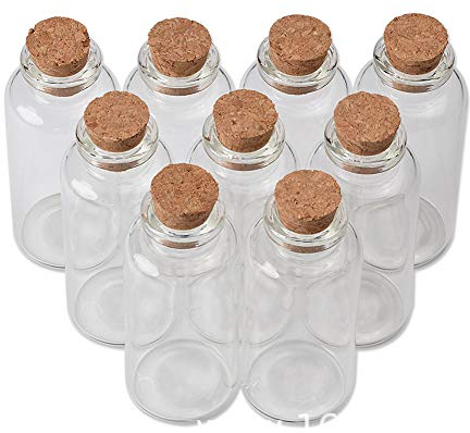 Jarvials 24pcs 25ml Bouteilles en Verre Transparent Avec Bouchon en liège, Verre Neutre Pouvant Accueillir Une variété de Petites Choses (24, 25ml)