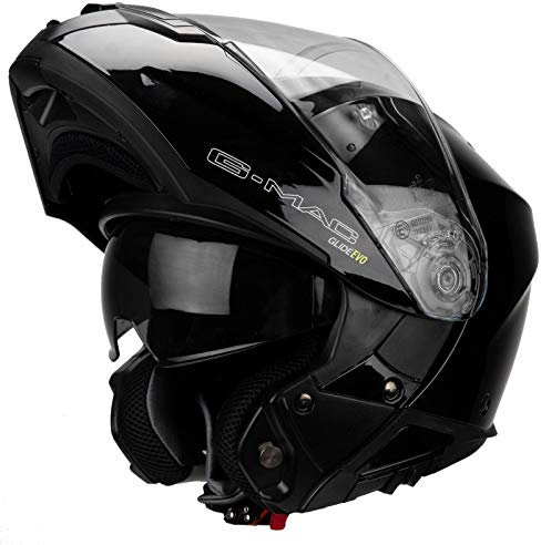 G-MAC Glide Evo Double Visor Modular Flip Up Front Motorcycle Motorbike Helmet ECE 2205 Approved