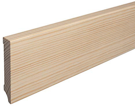 REESE Sockelleiste aus Holz | FICHTE | Massivholz-Fußleisten für Laminat Vinyl Parkettt | Weimarer Profil | 100mm | Fichte roh geschliffen