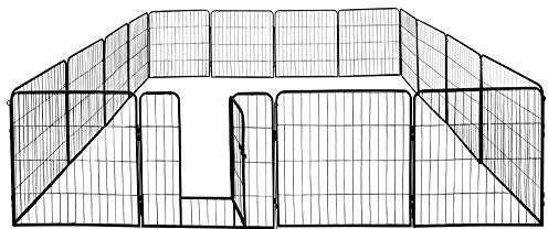 Petigi Welpenauslauf, Freilaufgehege aus pulverbeschichtetem Stahl, zusammenklappbar, Maschenweite 47 mm, inklusive Befestigung zur Verwendung im Garten, Größe (B x H):80 x 80 cm (16x)