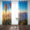 Musesh 132 x 160 cm Vorhänge, 2 Paneele, coole Fenstervorhänge, Verdunkelungsvorhänge, Fensterpaneel, bunte Heißluftballons, fliegen über Berg, Punkte in der Tür, Vorhang für Schlafzimmer, Wohnzimmer