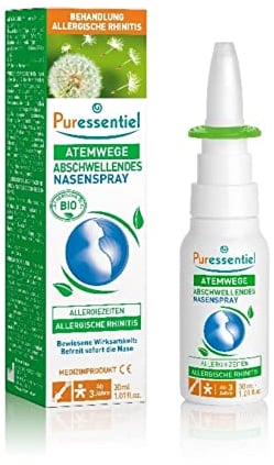 Puressentiel - Atemwege Abschwellendes Nasenspray Allergiezeiten mit ätherischen Ölen Bio- Behandlung von allergischer Rhinitis - 30 ml