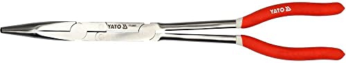 Yato YT-20401 Profi-Zange, 330 mm, lange gebogene Spitze, gezahnte Backen