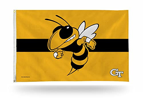 Rico Industries NCAA Georgia Tech Yellow Jackets – GT Gold mit schwarzen Streifen, 90 x 150 cm, Banner, Flagge, einseitig – für drinnen und draußen – Heimdekoration