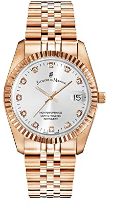 Jacques Du Manoir Damenuhr - Inspiration, 36 mm Analog Quarzuhr mit Edelstahl Armband