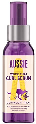 Aussie Work That Curl Hair Serum For Curly Hair, With Australian Jojoba Seed Oil, Curl Control, Protects Curly Hair And Amps Up Curls, 90 ml