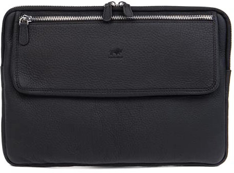 Solo Pelle Ledertasche/Businesstasche/Arbeitstasche ROM für das Apple MacBook Pro 16 & 15 oder auch für weitere Laptops bis 16 Zoll Tasche aus echtem Leder (Matt Schwarz)