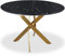 Table Ronde Corix Verre Effet Marbre Noir et Pieds Or