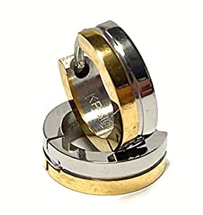 Creolen Edelstahl bicolor Klassiker glänzend 14mm