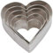 Selecto Bake Juego de 5 cortadores de corazón de acero inoxidable para galletas, cortador de sándwich, molde para tartas, prensas de galletas