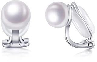 PHNIBIRD 8mm Perle Boucle d'Oreille Clip Fake Piercing Cadeaux Femme | Hypoallergénique, Tenue Solide, Facile à Porter, Confortable sans Percage, Compact et Épuré, Polyvalent pour le Quotidien