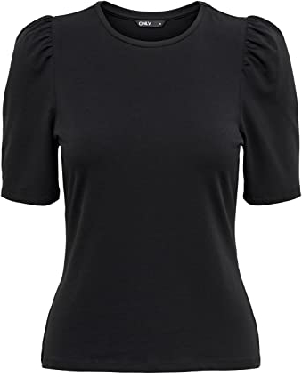 ONLY Damen Onllive Love 2/4 Pufftop JRS Noos, Schwarz, M