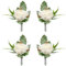 4 Stück Rose Hochzeit Boutonniere, handgefertigte Knopflochblumen für Männer, Hochzeitsblumen mit Nadeln, Bräutigam und Trauzeugen, Knopflochblume für Hochzeit, Abschlussball