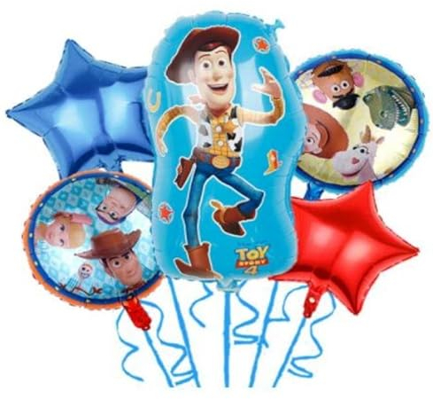 5 Stück holzige Folienballons, Geburtstagsparty-Zubehör für Kinder, Mottoparty-Dekorationen