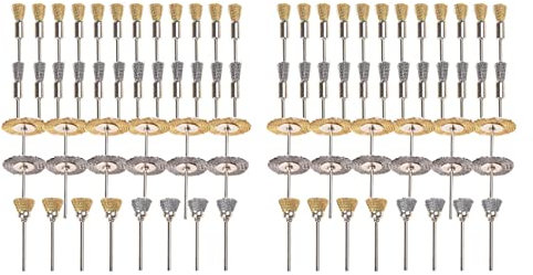 KVSERT de 88 cepillos de alambre mini de acero para cepillo de alambre de 1/8 pulgadas (3 mm) para