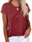 Cicy Bell T-Shirt Für Damen Sommer Kurzarm Oberteile Rundhals Casual Basic Shirts Tops Weinrot M