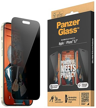 Panzer Glass - Apple iPhone 15 Plus 6.7 Ultra Wide Fit with Applicator Privacy