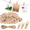 XFentech 150 Stück Mini Holzklammern - Holzklammern Klein 2.5/3/3.5cm Mini Wäscheklammern Deko Holzklammern Fotoklammern mit 10M Jute String Für Fotos Aufhängen