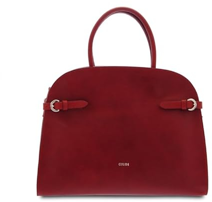 Giudi ® - Damen-Handtasche, Handtasche aus Rindsleder, echtes Leder, inklusive Schultergurt, ein Fach, Handytasche, Made in Italy (rot) - 12337/GD-05, rot, 32,00 x 41,00 x 15,00 cm