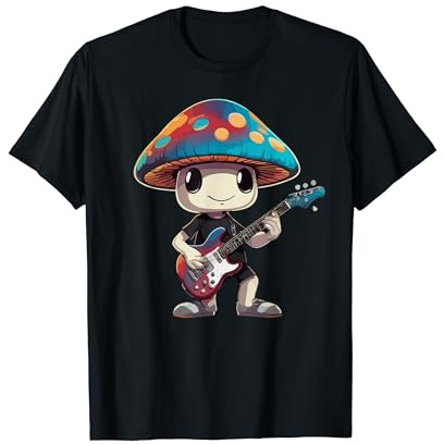 Champignon jouant de la guitare électrique, champignon guitariste T-Shirt