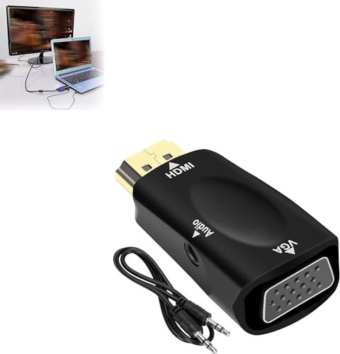 Hikaka Appareil de Streaming TV, Adaptateur HDMI vers VGA, convertisseur vidéo, Adaptateur d'affichage HDMI sans Fil, Mise en Miroir d'écran WiFi, projecteur d'écran TV sans Fil (Noir)
