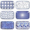 Selamica Servierplatte, Rechteckige Speiseteller, Dessertteller, Kleine Teller Set 6 Personen für Vorspeise, Snacks, Sushi, Obst, 18.3 × 10.9 cm × 2 cm, Vintage Blau