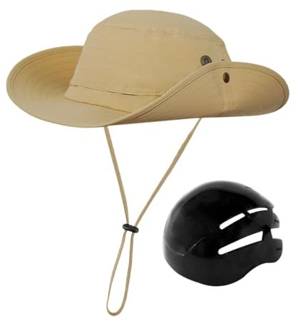 Amagogo Fahrradhelm, Hutförmiger Helm, Sonnenhut, schlagfester Erwachsenenhelm, Surf-Bucket-Hut für Erwachsene, Radfahren, Arbeit, Khaki
