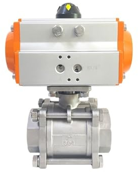 2 pneumatischer Kugelhahn aus Edelstahl mit Innengewinde, doppeltwirkend, dreiteiliger pneumatischer Schnellverschluss-Kugelhahn